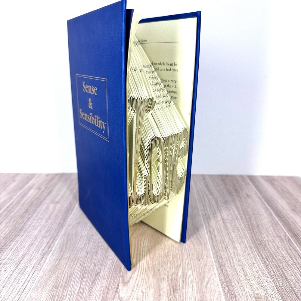 Sense and Sensibility Folded Book Art LOVE‎ Jane Austen Literary Home Decor